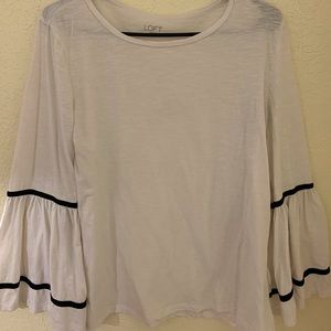 Loft white flared sleeve shirt
